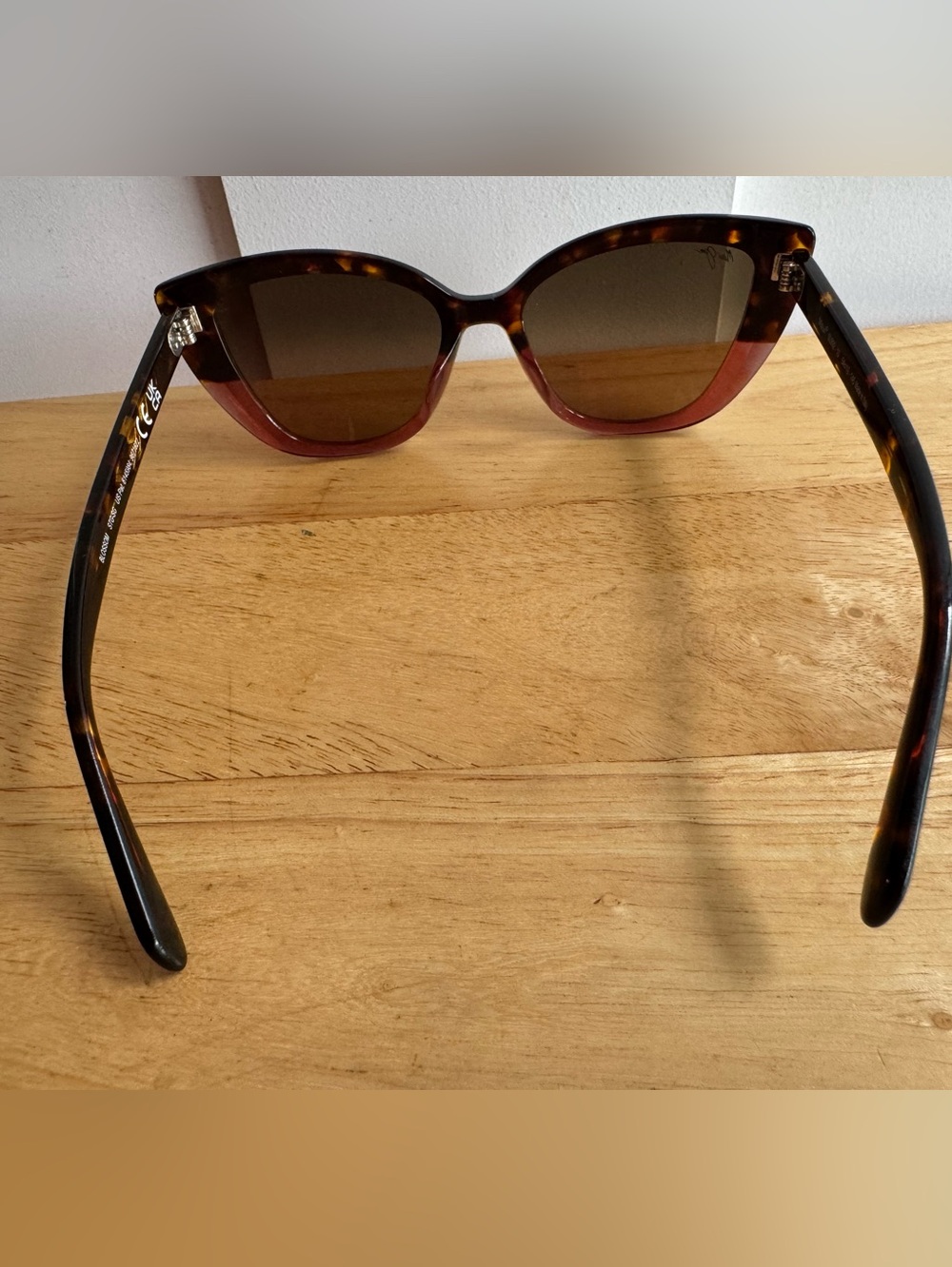 Maui Jim Blossom MJ892-10 Polarized Cat Eye Sunglasses Havana Peach Bronze Case - Picture 9 of 13